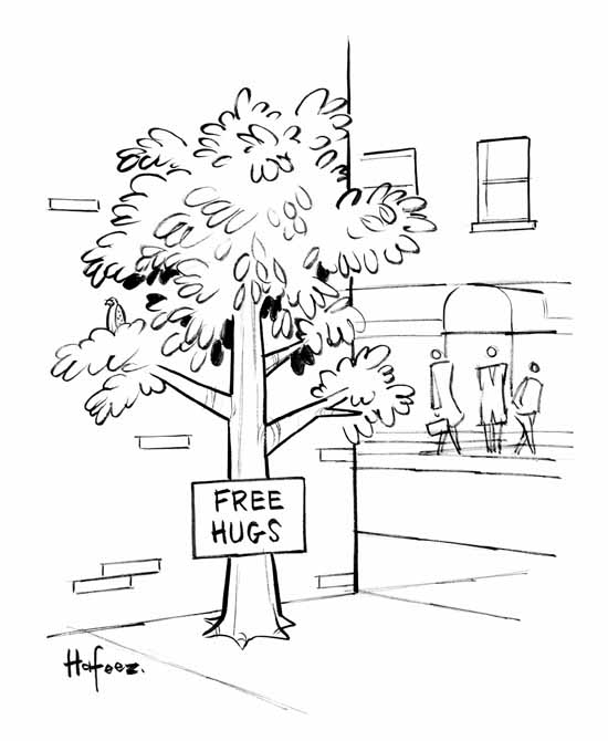 FREE HUGS Wall Street Journal cartoon